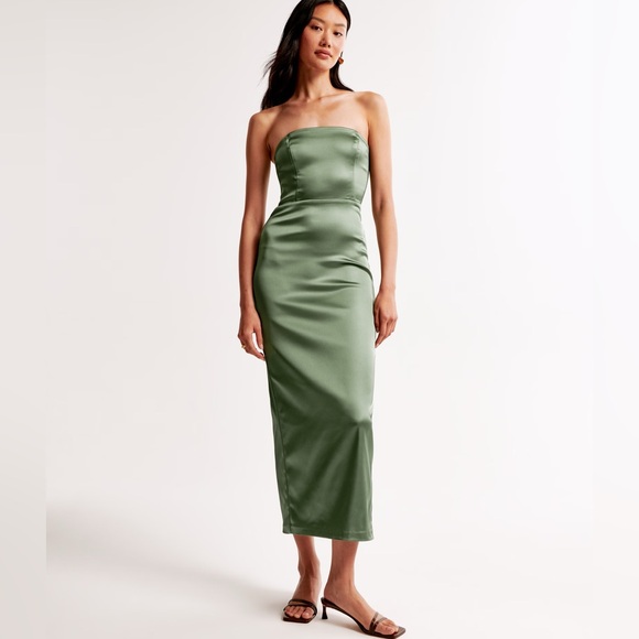 Abercrombie & Fitch strapless satin sculp maxi dress - Picture 7 of 7